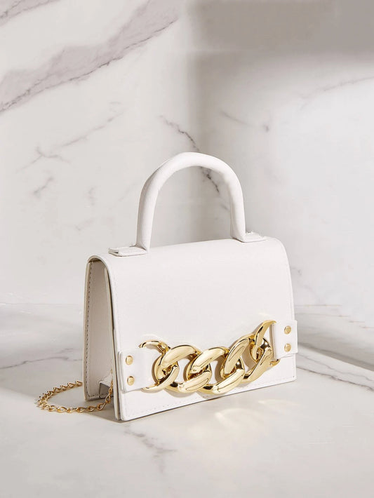 Mini Studded & Chain Decor Square Bag