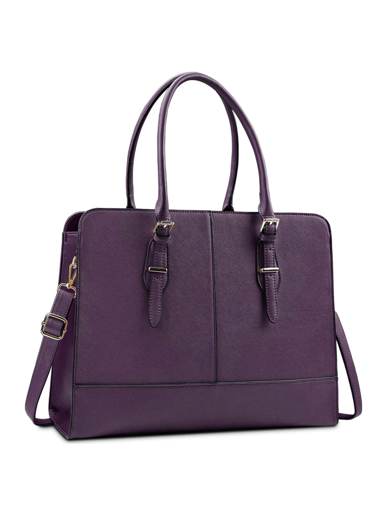 Laptop Bag for Women Leather Work 15.6 Inch Laptop for Computer Bag Waterproof Business Office Professional Large Capacity Handbag Shoulder Bag