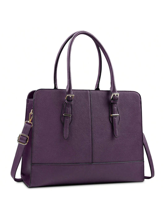 Laptop Bag for Women Leather Work 15.6 Inch Laptop for Computer Bag Waterproof Business Office Professional Large Capacity Handbag Shoulder Bag