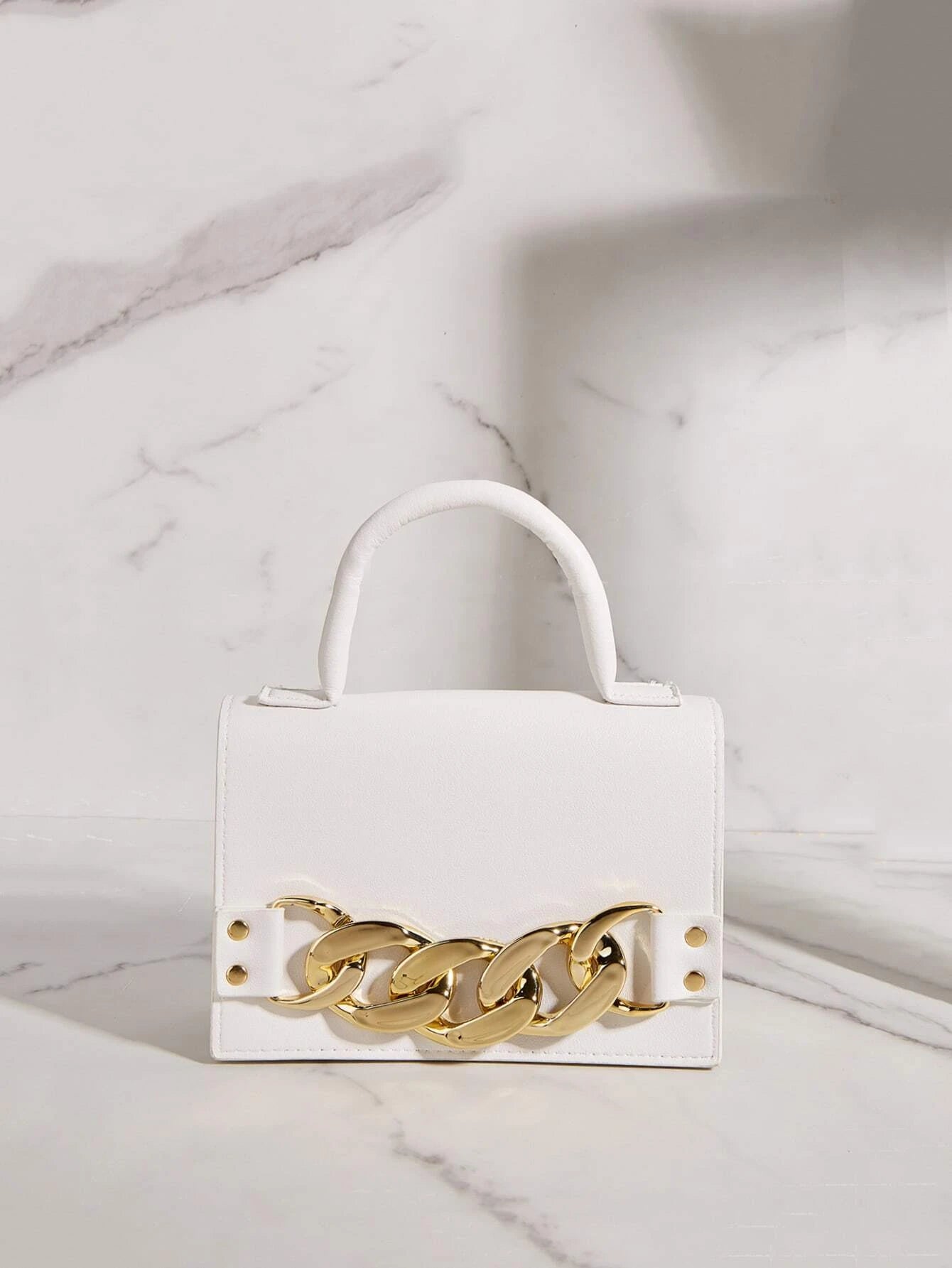 Mini Studded & Chain Decor Square Bag
