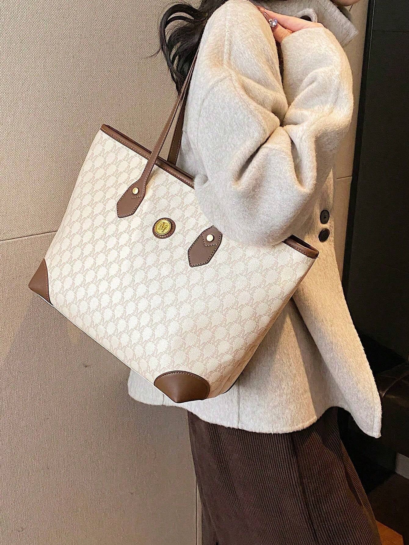 1Pc Bags, Handbags, High-Quality Bags, 2024 New Fashion Versatile Luxury Handbags, Shoulder Bags, Large-Capacity Office Shoulder Bags, Suitable For, Giving Gifts to Girlfriends, Shopping, Dating, Traveling and Playing, Work and Other Scenes.