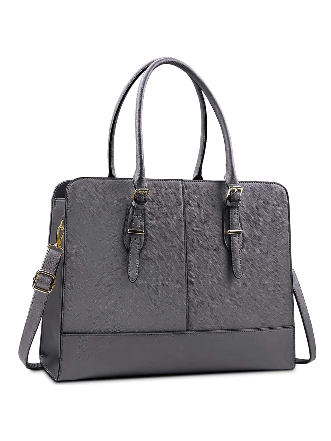 Laptop Bag for Women Leather Work 15.6 Inch Laptop for Computer Bag Waterproof Business Office Professional Large Capacity Handbag Shoulder Bag