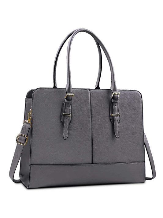 Laptop Bag for Women Leather Work 15.6 Inch Laptop for Computer Bag Waterproof Business Office Professional Large Capacity Handbag Shoulder Bag