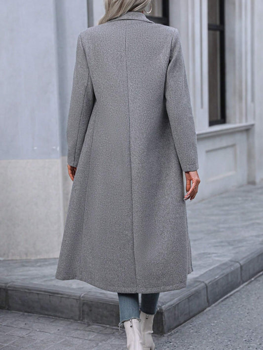 EMERY ROSE Herringbone Double Breasted Overcoat