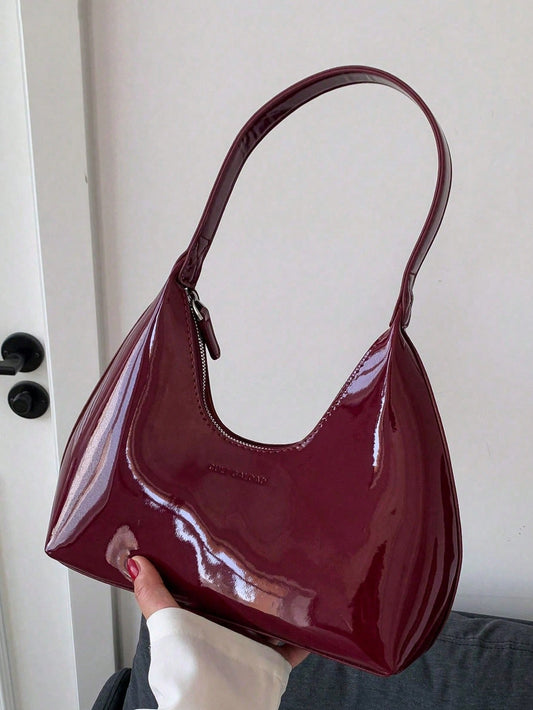 Vintage Minimalist French Style Crescent Underarm Bag, Elegant Versatile Shoulder/Crossbody Baguette Handbag for Women