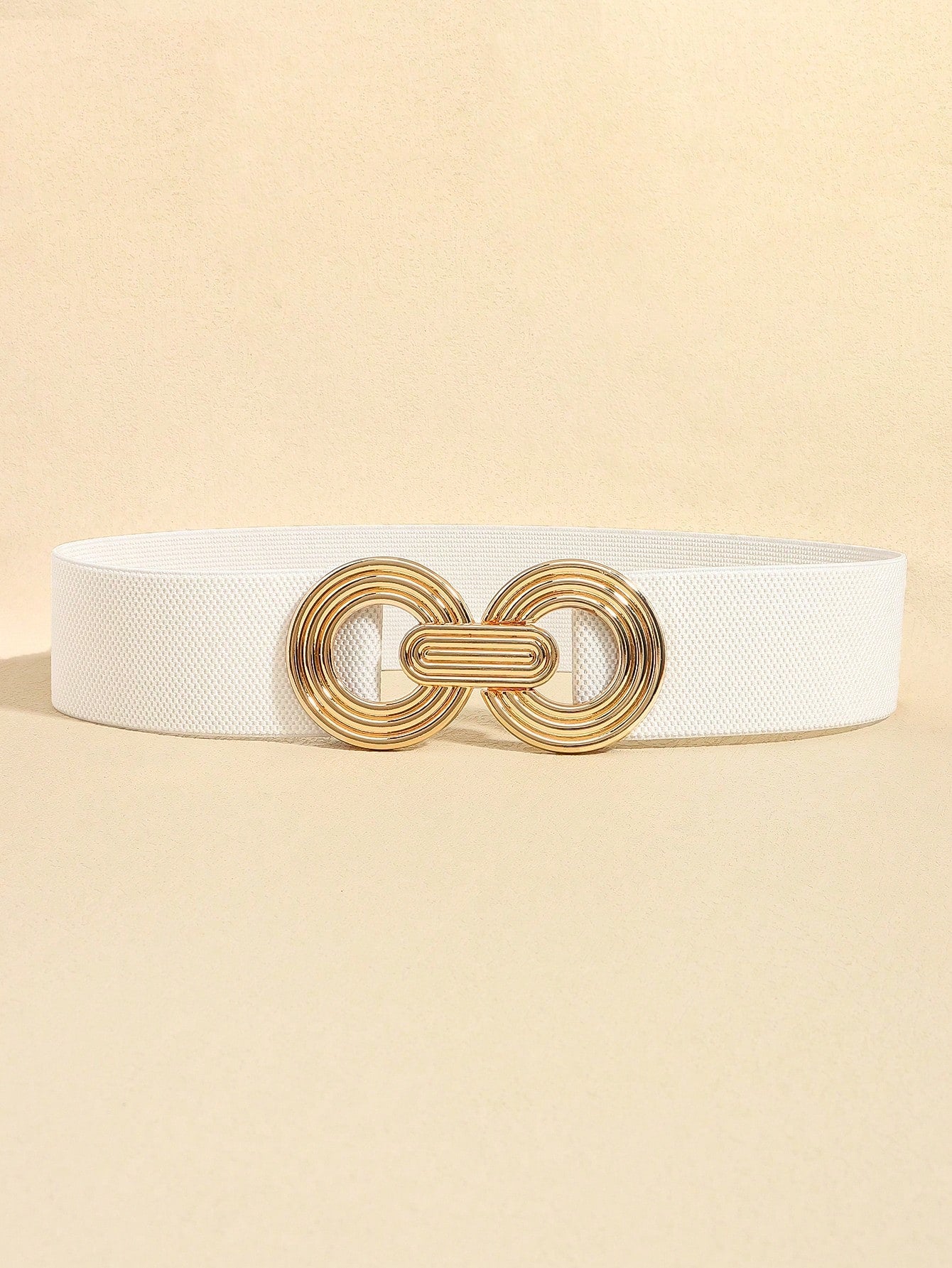 1Pc Fashionable Metal Buckle Elastic Waistband, Decorative Belt for Dress/Shirt